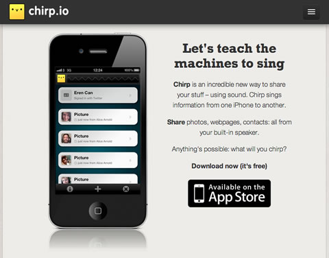 Chirp.io homepage